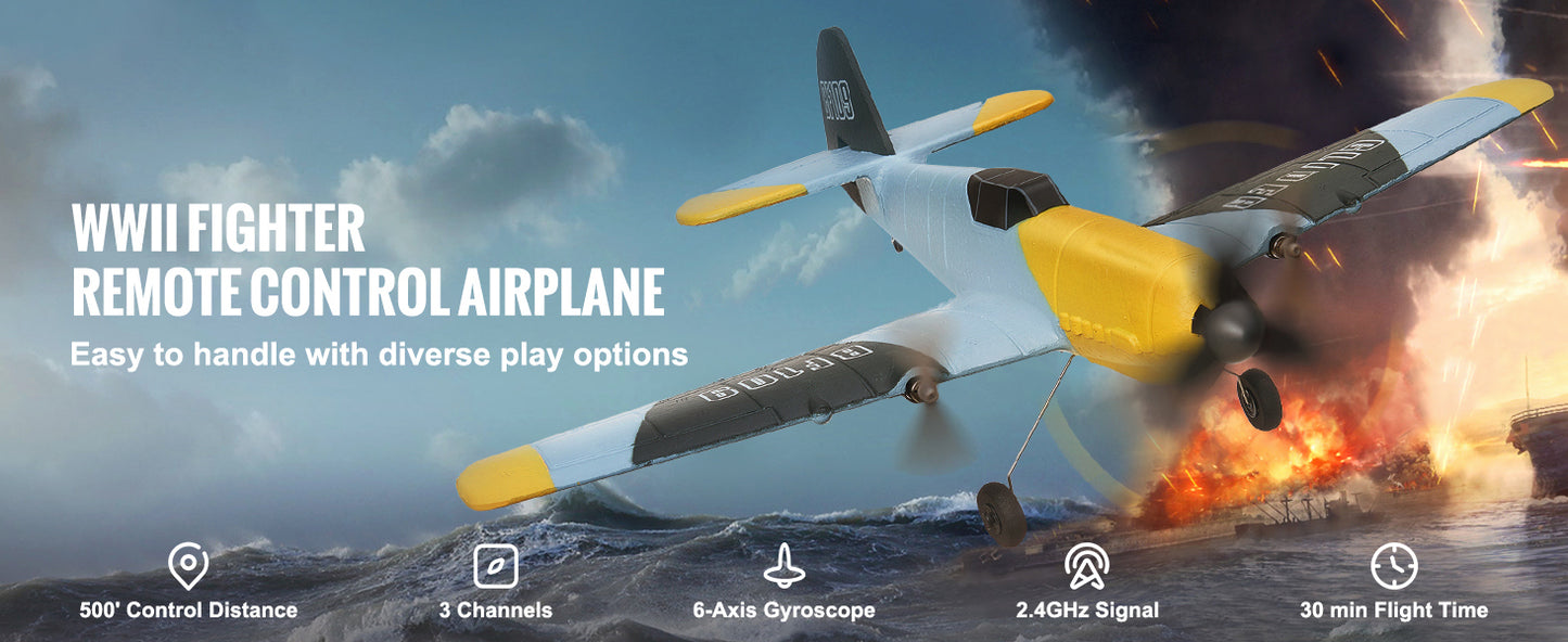 Avion RC 2.4G 3CH BF109 – Planeur Télécommandé EPP avec 2 Batteries