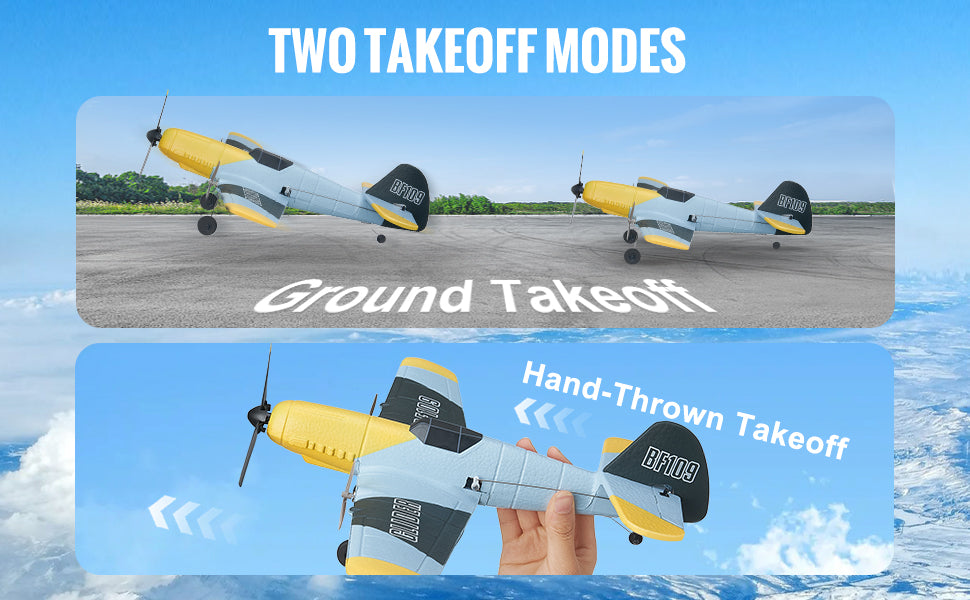 Avion RC 2.4G 3CH BF109 – Planeur Télécommandé EPP avec 2 Batteries