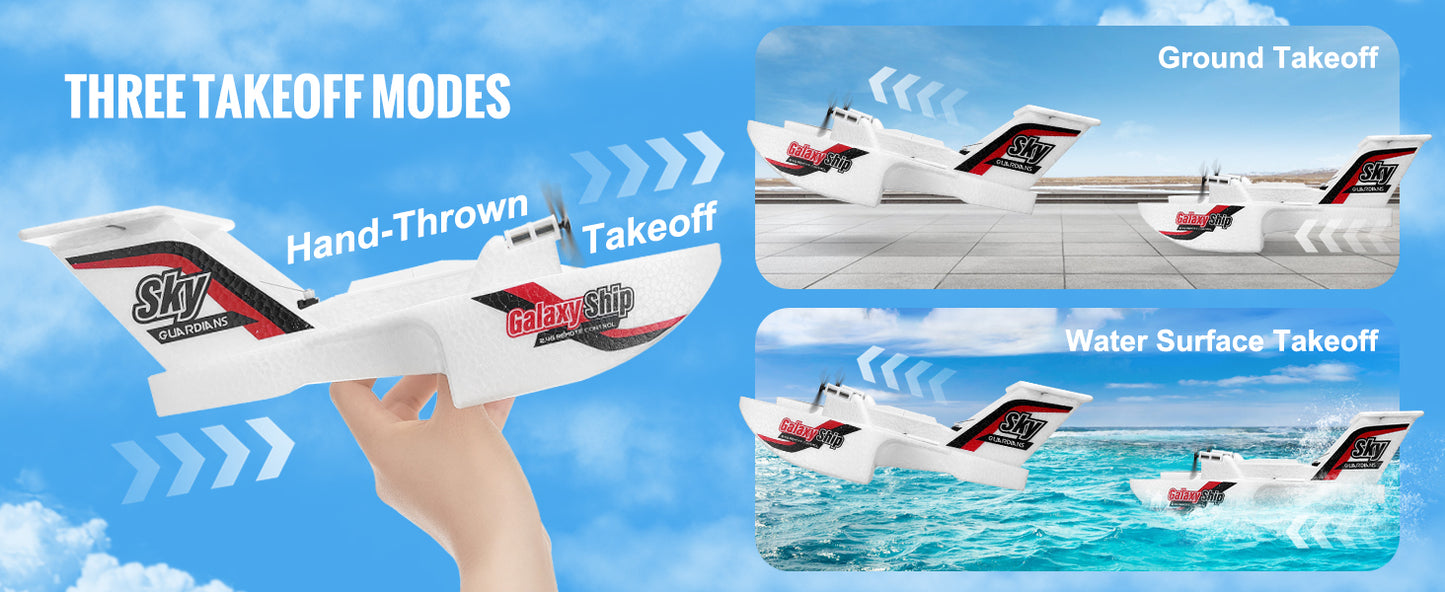 Avion RC 2.4G 3 Canaux en Mousse EPP – Planeur Radiocommandé Air & Eau – Jouet Télécommandé Enfant