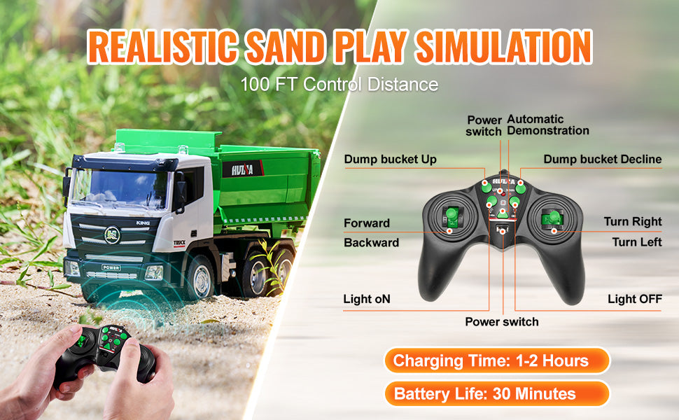 Camion Benne RC 9 Canaux – Véhicule Bulldozer Télécommandé Enfant