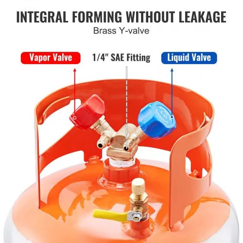 Réservoir de Récupération Réfrigérant 30 lb 400 PSI – Bouteille Cylindrique pour R22 R134A