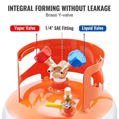 Réservoir de Récupération Réfrigérant 30 lb 400 PSI – Bouteille Cylindrique pour R22 R134A