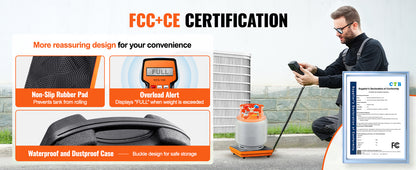 Báscula electrónica HVAC 110/220 LBS – Báscula de carga de refrigerante con mando a distancia por cable, alta precisión, para climatización y refrigeración