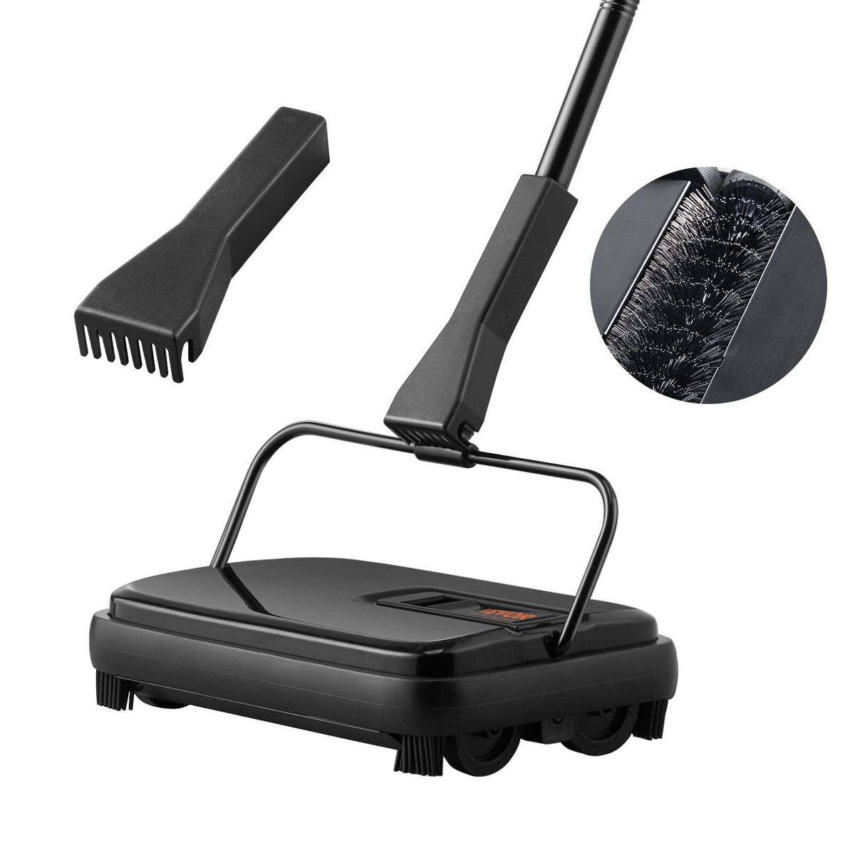 Balayeuse Manuelle 7,87 Pouces – Ramasse-Miettes pour Tapis & Parquet – Bac 300 ml avec Peigne