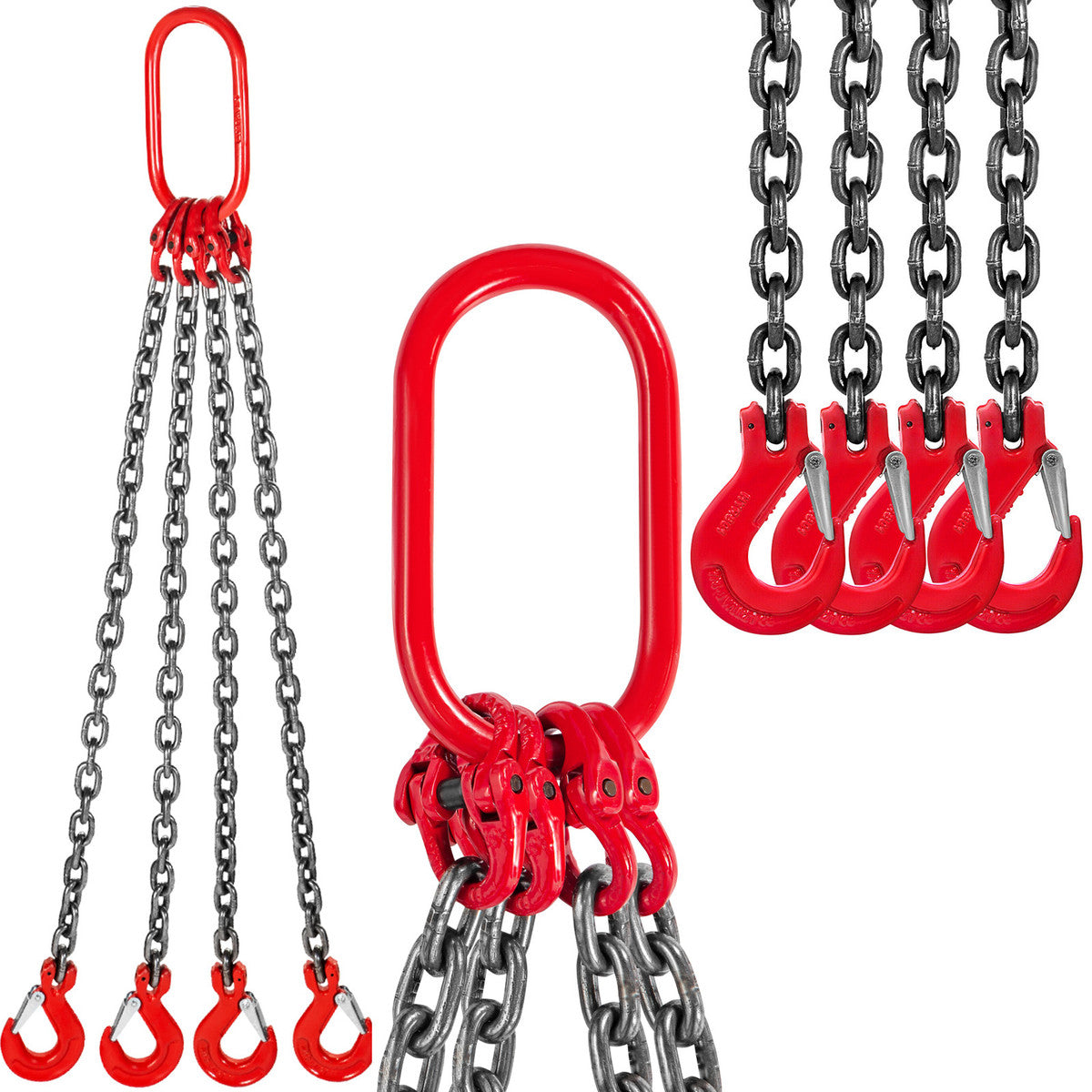Élingue de Chaîne 4T 8MM – 4 Brins avec Crochets – Longueur 1M ou 2M – Qualité 80 Haute Résistance