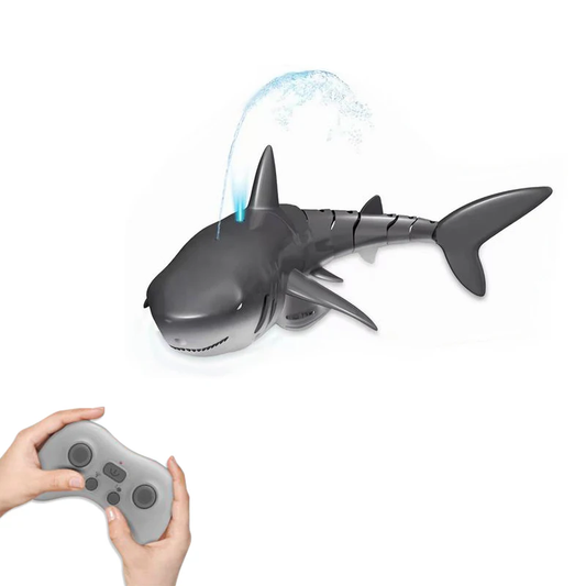 Requin Télécommandé RC 2,4 GHz Gris – Jouet Aquatique Électrique Rechargeable – Requin Radiocommandé pour Piscine, Bain et Lac – Cadeau Enfant