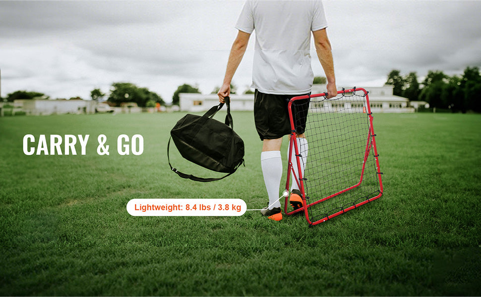 Filet de Rebond Football 1x1 m – Rebondisseur d’Entraînement Angle Réglable – Structure Tube Fer Portable