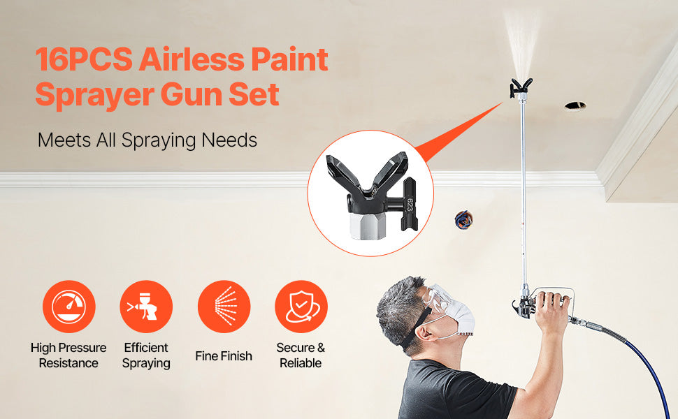 Kit Pistolet de Pulvérisation Sans Air 3600 PSI – Tuyau Haute Pression avec Joint Pivotant – Peinture Airless
