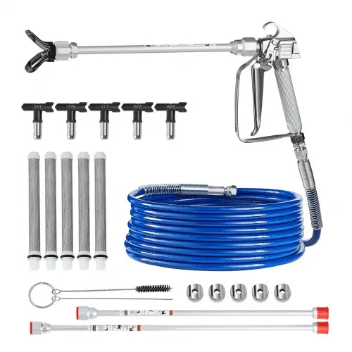 Kit Pistolet de Pulvérisation Sans Air 3600 PSI – Tuyau Haute Pression avec Joint Pivotant – Peinture Airless