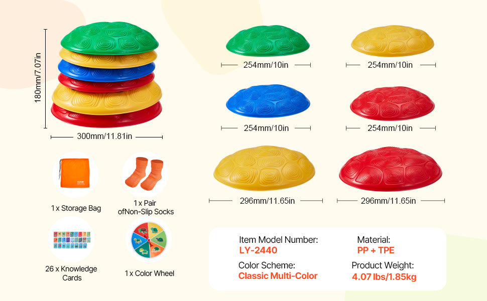 Lot de 6 Tortues d’Équilibre Enfant – Jeu de Coordination & Parcours Motricité – Jouet Extérieur