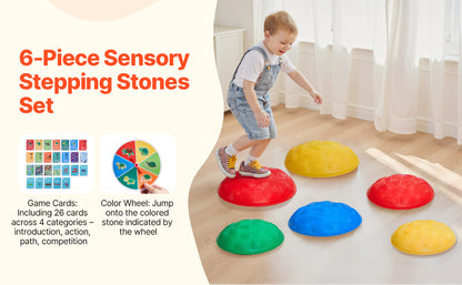 Lot de 6 Pas d'Équilibre Tortue Enfant – Jeu de Coordination & Parcours Motricité – Jouet Extérieur & Intérieur