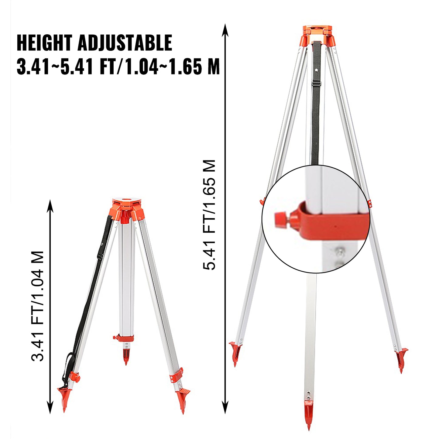Trépied Laser Professionnel 1,65 m – Support Niveau Laser Réglable en Aluminium avec Mire 5 m, Pied Stable pour Outils de Mesure