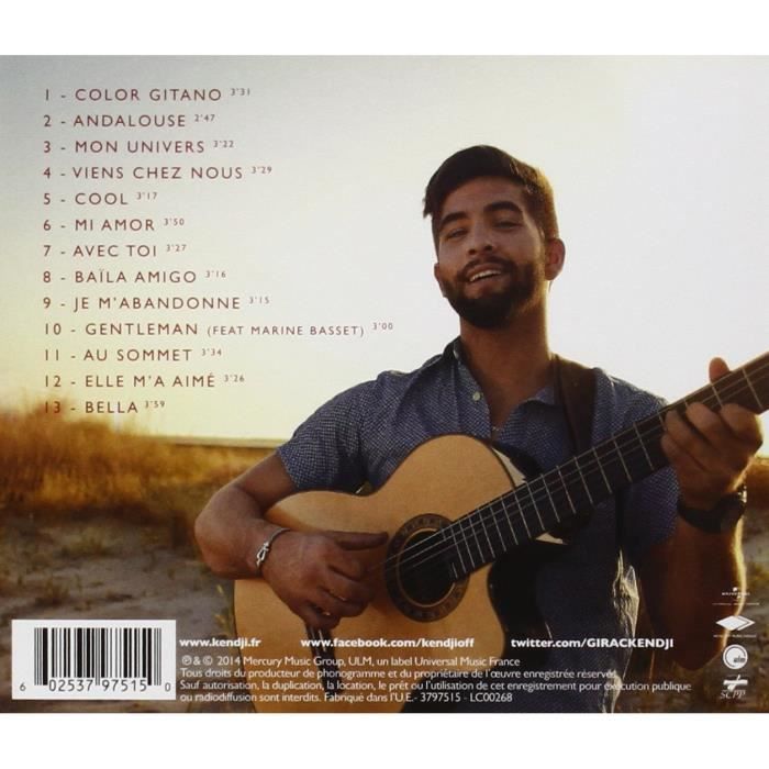 Kendji Girac – seconde vue du CD album