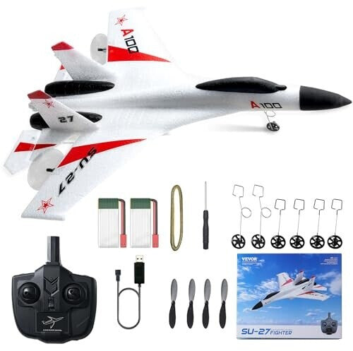 Avion RC SU27 2.4G – Planeur Télécommandé en Mousse avec 2 Batteries
