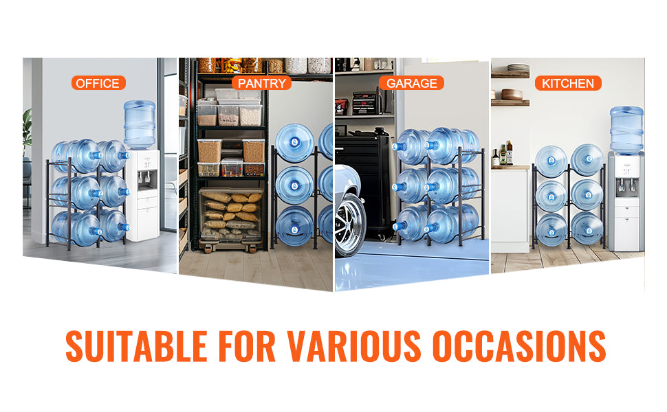 Porte-Bouteilles d’Eau en Fer 3/4/5 Niveaux – Support Double ou Simple Rangée – Rangement Cuisine & Bureau