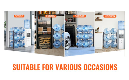 Porte-Bouteilles d’Eau en Fer 3/4/5 Niveaux – Support Double ou Simple Rangée – Rangement Cuisine & Bureau