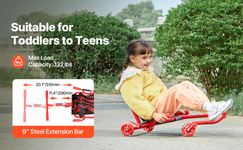 Scooter Balançoire Enfant Zig-Zag – Jouet Extérieur à Mouvement Latéral