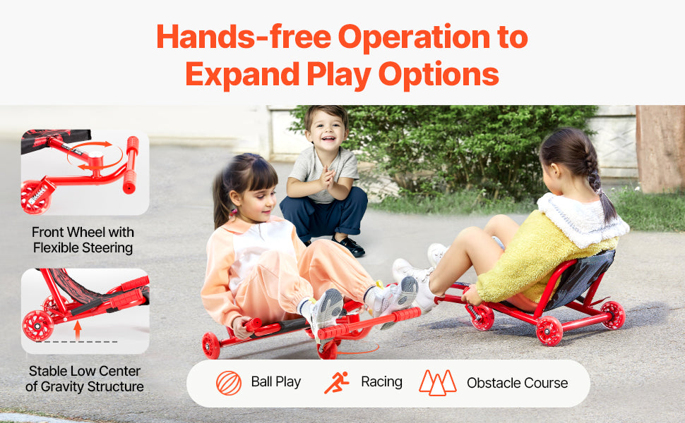 Scooter Balançoire Enfant Zig-Zag – Jouet Extérieur à Mouvement Latéral