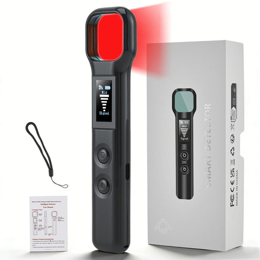 Détecteur Caméra Espion 4-en-1 – Détecteur Infrarouge + Signaux + GPS – Anti Espionnage Portable