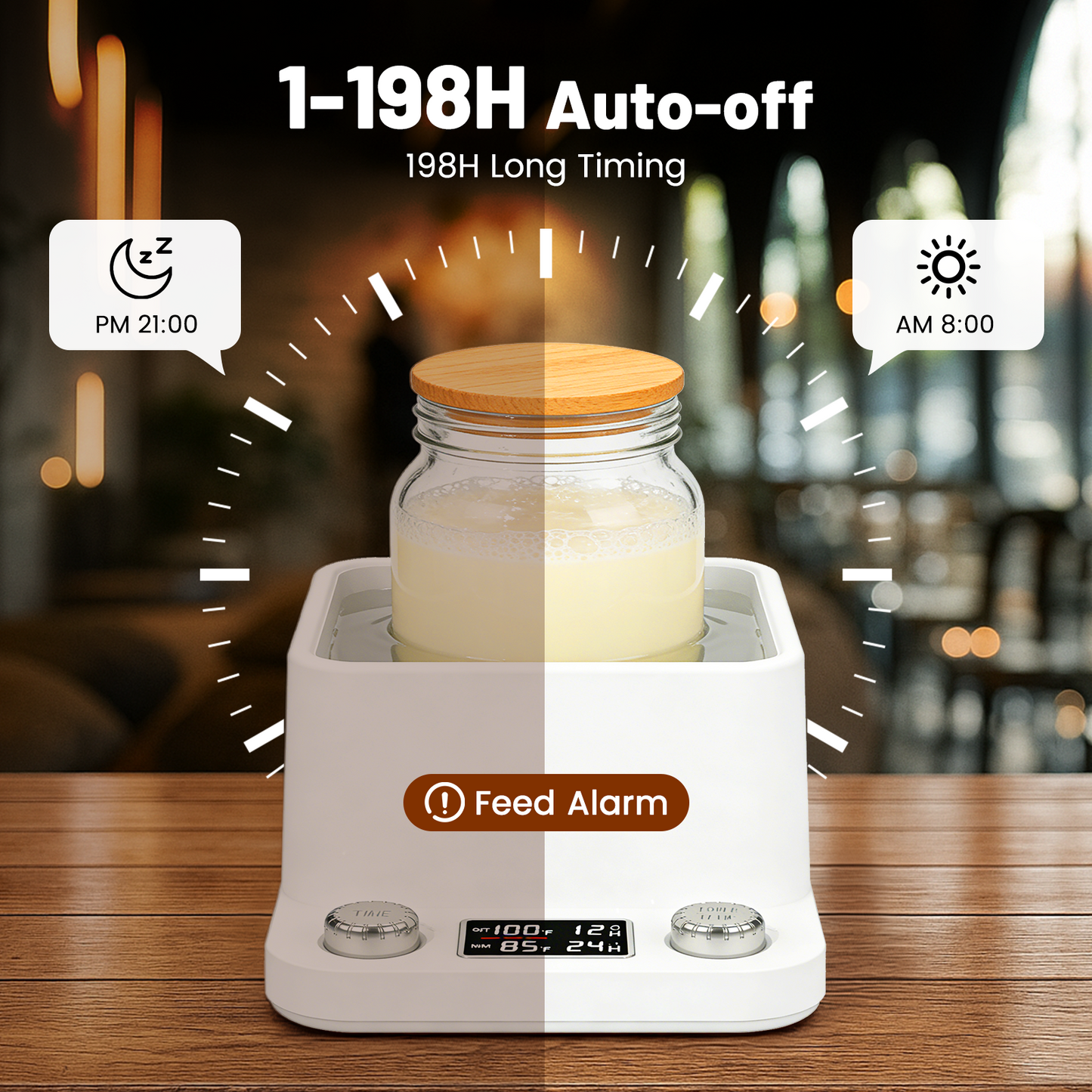 Chauffe Levain Intelligent – Fermentation Pain Yaourt Bière – Thermostat 1°C Minuteur 198h