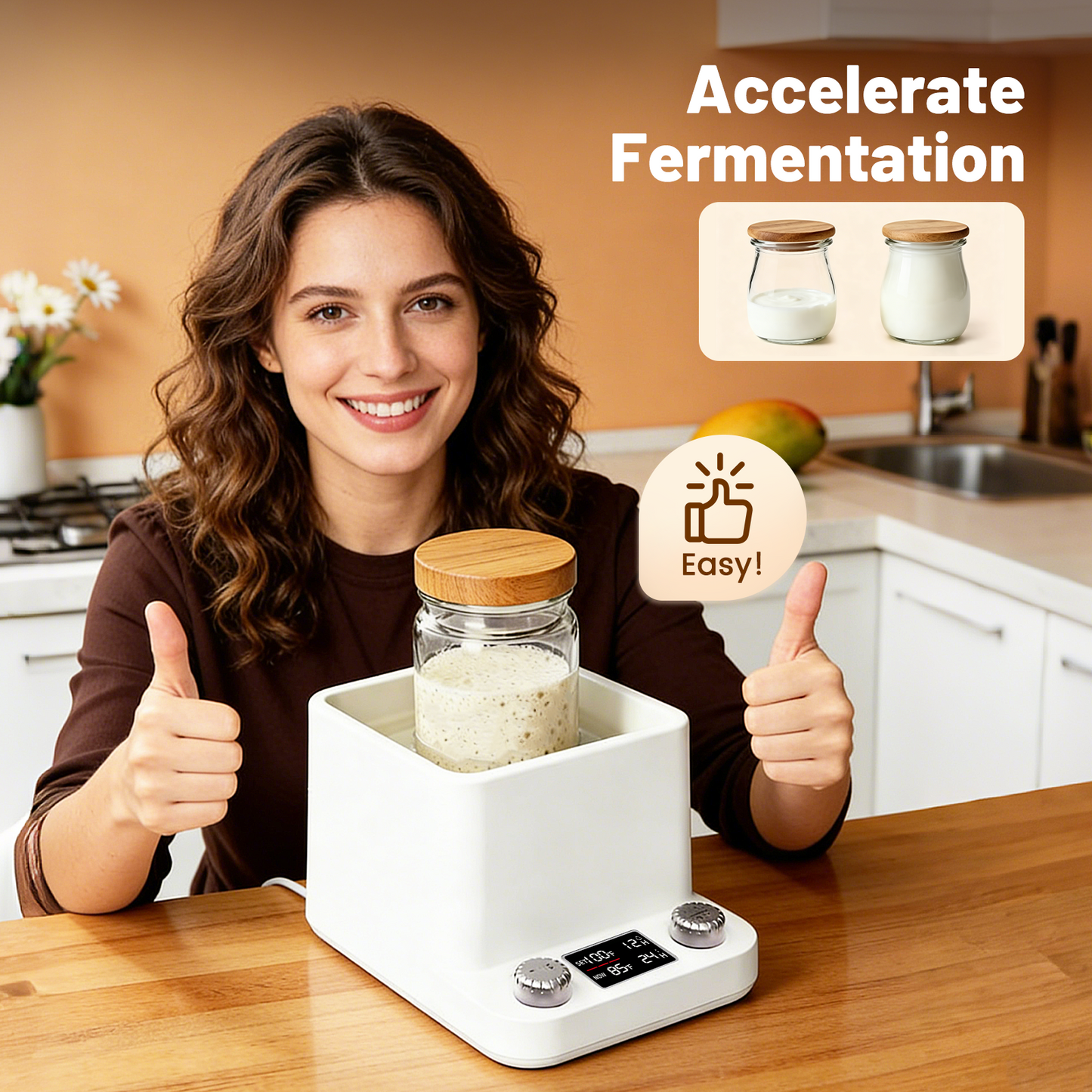 Chauffe Levain Intelligent – Fermentation Pain Yaourt Bière – Thermostat 1°C Minuteur 198h