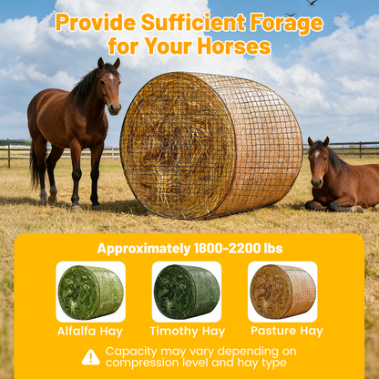 Sac à Foin Cheval Filet Nylon – Alimentation Lente Grand Format – Sac Nourrissage Chevaux Bovins