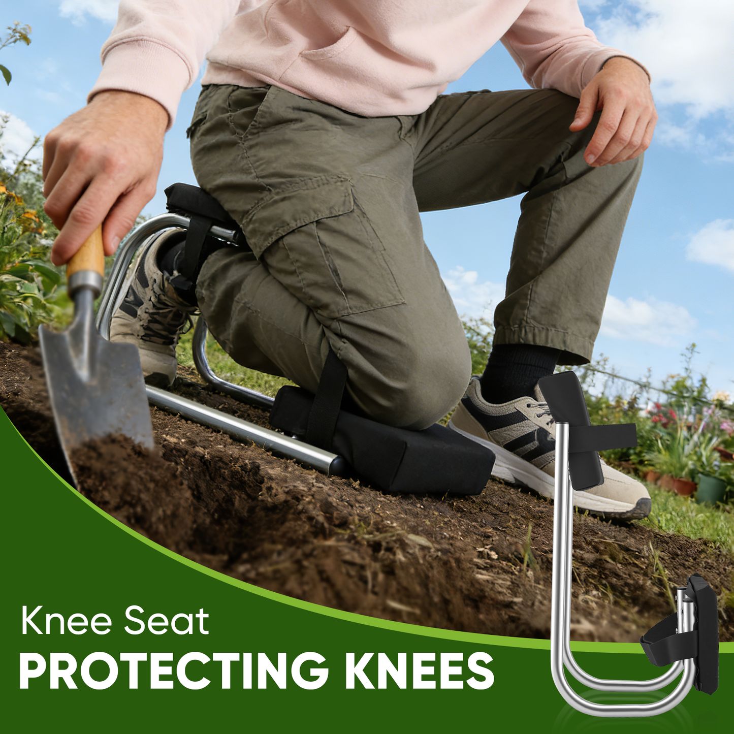 Siège Genoux Portable Ergonomique – Support Cheville Jardinage Bricolage – Protection Genoux Confort