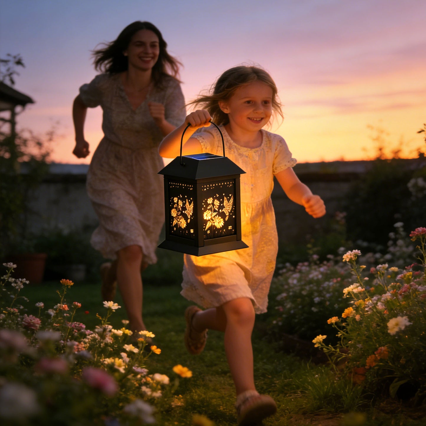 Lot 2 Lanternes Solaires Extérieur – Lumière LED Bougie Vacillante Étanche Jardin – Décoration Suspendue