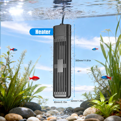 Chauffage Aquarium 300W/600W – Barre Chauffante Submersible LCD Température Réglable – Poissons Tortues