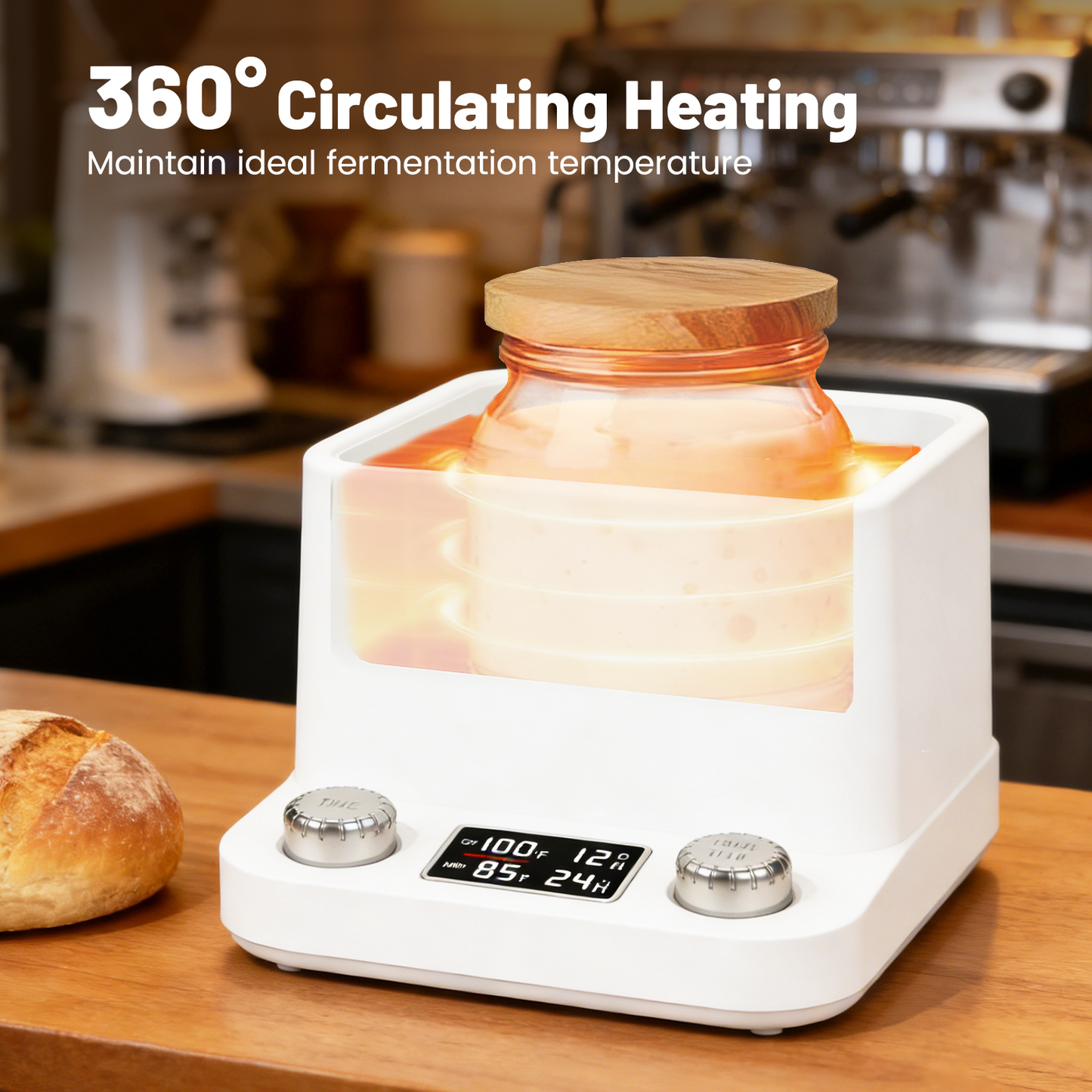 Chauffe Levain Intelligent – Fermentation Pain Yaourt Bière – Thermostat 1°C Minuteur 198h